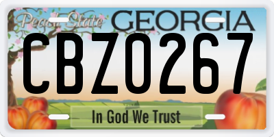GA license plate CBZ0267