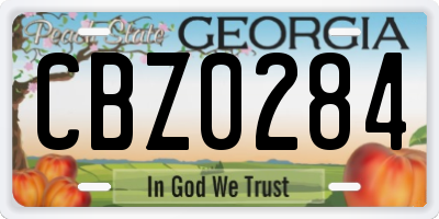 GA license plate CBZ0284