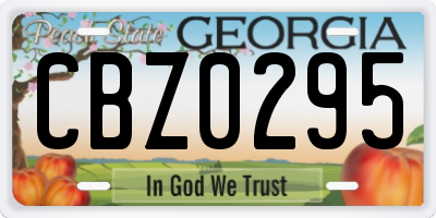GA license plate CBZ0295