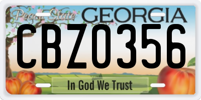 GA license plate CBZ0356
