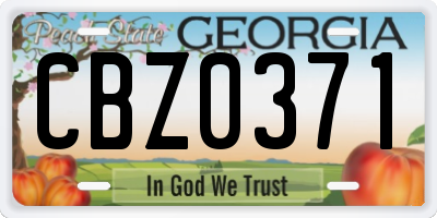 GA license plate CBZ0371