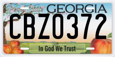 GA license plate CBZ0372