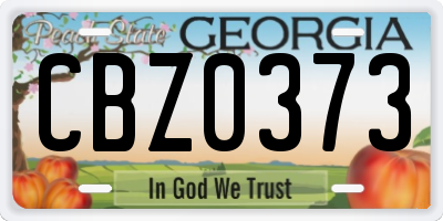 GA license plate CBZ0373
