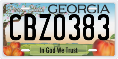 GA license plate CBZ0383