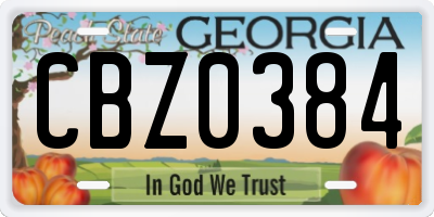 GA license plate CBZ0384