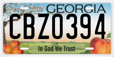 GA license plate CBZ0394