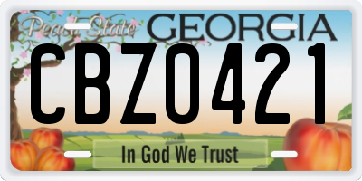 GA license plate CBZ0421