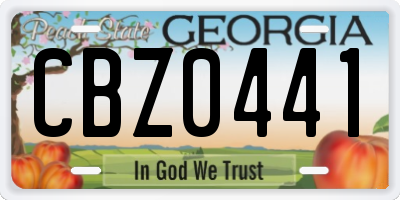GA license plate CBZ0441