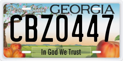 GA license plate CBZ0447