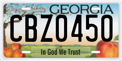 GA license plate CBZ0450