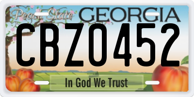 GA license plate CBZ0452