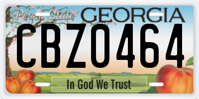 GA license plate CBZ0464