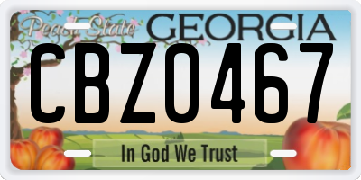 GA license plate CBZ0467