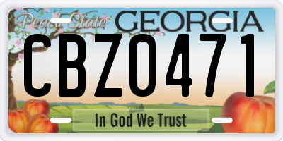 GA license plate CBZ0471