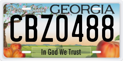 GA license plate CBZ0488