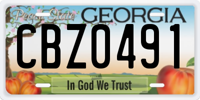 GA license plate CBZ0491