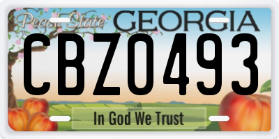 GA license plate CBZ0493