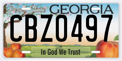 GA license plate CBZ0497