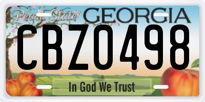 GA license plate CBZ0498