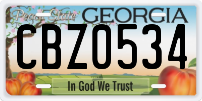 GA license plate CBZ0534
