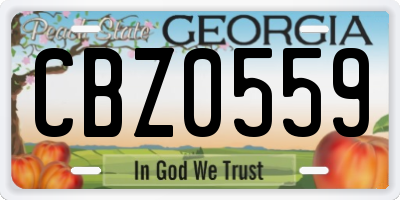 GA license plate CBZ0559