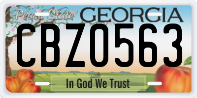 GA license plate CBZ0563