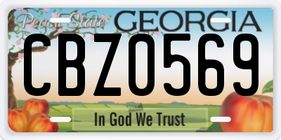 GA license plate CBZ0569
