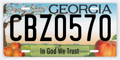 GA license plate CBZ0570