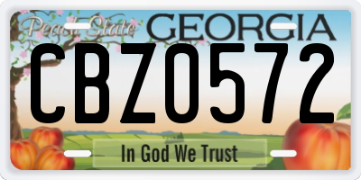 GA license plate CBZ0572