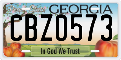 GA license plate CBZ0573