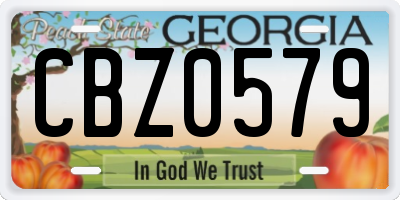 GA license plate CBZ0579