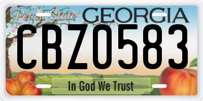 GA license plate CBZ0583