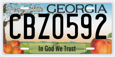 GA license plate CBZ0592