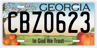 GA license plate CBZ0623