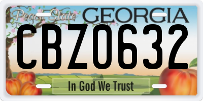 GA license plate CBZ0632
