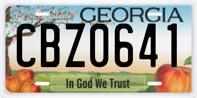 GA license plate CBZ0641