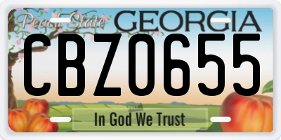 GA license plate CBZ0655