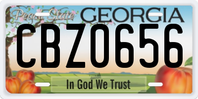 GA license plate CBZ0656