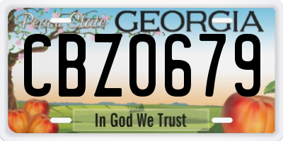 GA license plate CBZ0679