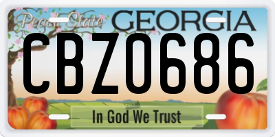 GA license plate CBZ0686