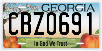 GA license plate CBZ0691