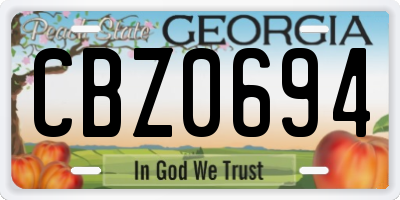 GA license plate CBZ0694