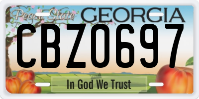 GA license plate CBZ0697