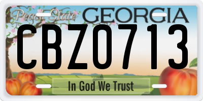 GA license plate CBZ0713