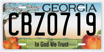 GA license plate CBZ0719