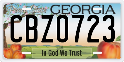 GA license plate CBZ0723