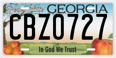 GA license plate CBZ0727