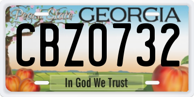GA license plate CBZ0732