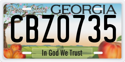 GA license plate CBZ0735