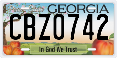 GA license plate CBZ0742